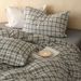 All-cotton Knitted Plaid Print Four-piece Pure Jersey Cotton Duvet Cover, Bed Sheet, Fitted Sheet Three-piece Set,_maomaolike.com