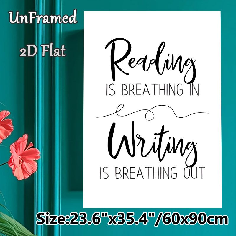 Reading & Writing Quote Painting Poster, Minimalist Black & White Typographic Poster, Inspirational Literary Decor Ideal For Home Office, Study Room_maomaolike.com