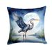 Blue Heron Under The Moonlight Throw Pillow Machine Washable, Indoor Outdoor Decorative Pillow For Couch, Bed Or Patio, 18Hx18W_maomaolike.com