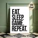 Gaming Slogan Painting Poster, Minimalist Bold Black & White Typography Poster, Simple Gaming-themed Decor Ideal For Game Room, Bedroom_maomaolike.com