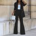 Women's Elegant Streetwear Solid Color Polyester Blazer Suits_maomaolike.com