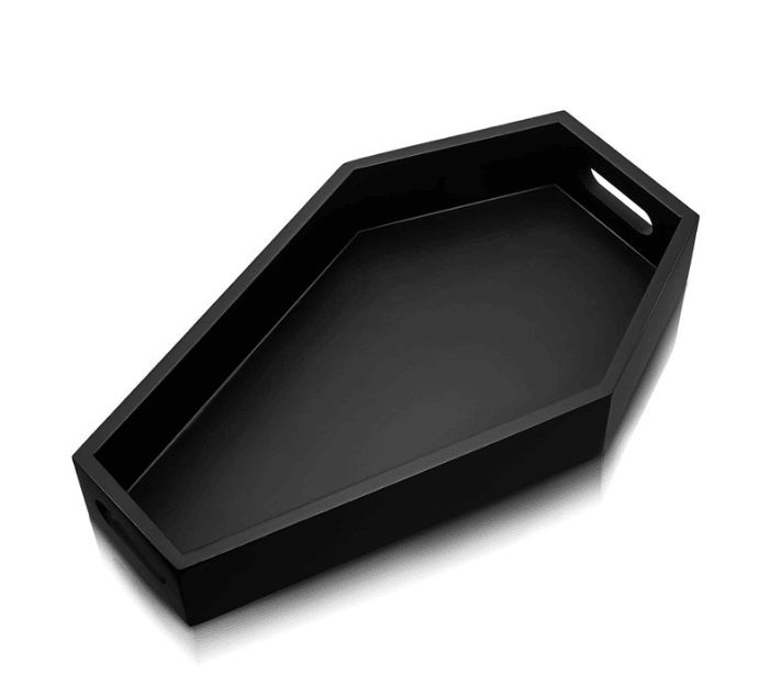 Gothic Wooden Coffin Organizer Tray, Black_maomaolike.com