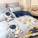 1 Cartoon Milk Velvet Four-Piece Set Thickened Winter Coral Fleece Flannel Cute Children's Sheet Duvet Cover Double Bed_maomaolike.com