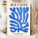 Matisse-style Abstract Botanical Painting Poster, Vibrant Blue Minimalist Cut-out Poster, Stylish Artistic Decor Ideal For Living Room, Bedroom And_maomaolike.com