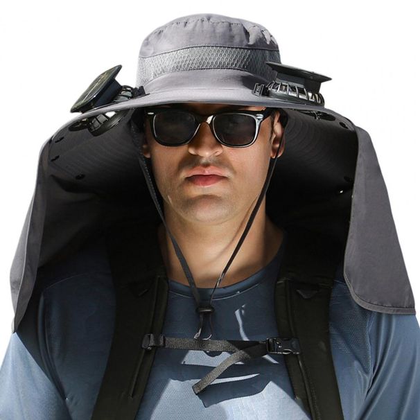Hot Sale Solar with Neck Flap USB Rechargeable UV Protection Dual Cooling Fan Fishing Foldable Men Women Fisherman Sun Hat_maomaolike.com