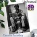 Man On Toilet Reading Newspaper Painting Poster, Monochrome Realistic Scene Poster, Witty Relatable Design Ideal For Bathroom Decor_maomaolike.com