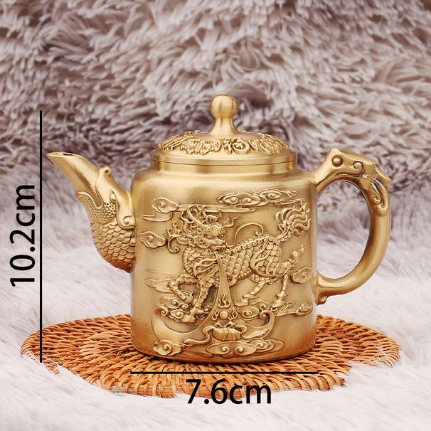 Creative Large Capacity Kirin Home Office Teapot Desktop Decoration Craft Pure Brass Ornament Wholesale_maomaolike.com