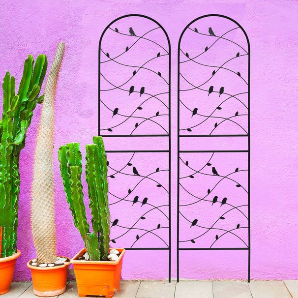 2 Pack Metal Garden Trellis 71" X 19.7" Rustproof Trellis For Climbing Plants Outdoor Flower Support Bird Deco Black_maomaolike.com