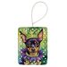 Miniature Pinscher King Of Mardi Gras Porcelain Ornament Christmas Tree Hanging Decorations For Home Christmas Holiday, Rectangle, Gift, Multicolor_maomaolike.com