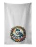 Alaskan Klee Kai And Flowers Kitchen Towel Set Of 2 White Dish Towels Decorative Bathroom Hand Towel For Hand, Face, Hair, Yoga, Tea, Dishcloth, 19 X 28", White_maomaolike.com