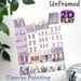 European Town Bookstore Scene Painting Poster, Soft Watercolor Pastel Purple Street Buildings & Florals Poster, Warm Tranquil Decor Ideal For Living_maomaolike.com