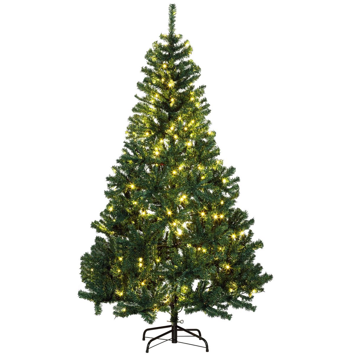 6' Tall Prelit Christmas Tree Douglas Fir Artificial Christmas Tree With Realistic Branches, 250 Warm White LED Lights And 1000 Tips_maomaolike.com