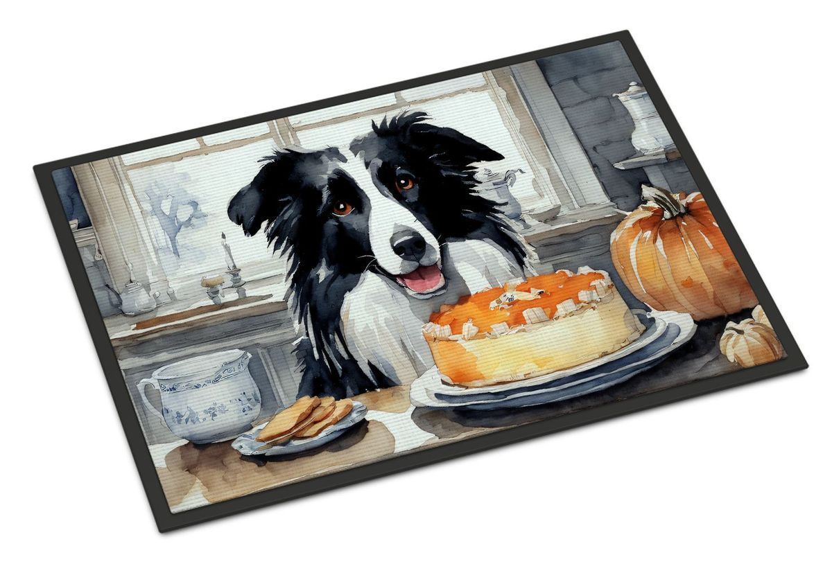 Border Collie Fall Kitchen Pumpkins Doormat Front Door Mat Indoor Outdoor Rugs For Entryway, Non Slip Washable Low Pile, 24H X 36W_maomaolike.com