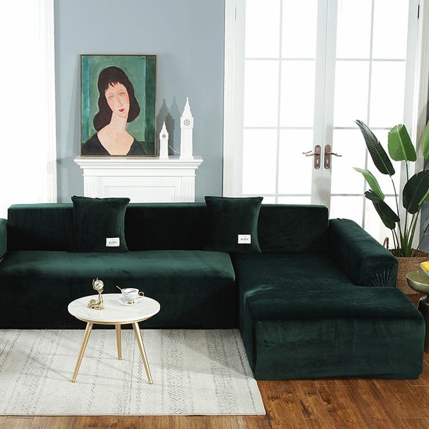 Home Textile Thickened Solid Color Plush Sofa Cover Elastic Non Slip High End Nordic Simple_maomaolike.com