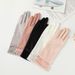 Sun protection gloves ladies summer UV protection black lace thin mid-length touch screen non-slip outdoor ice feeling breathable_maomaolike.com