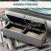 46" Storage Ottoman Bench, Upholstered End Of Bed Bench With Steel Frame, Button Tufted Storage Bench With Safety Hinges For Living Room, Entryway, Bedroom, Gray_maomaolike.com