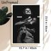 Stage Performer Painting Poster, Monochrome Dramatic Live Performance Scene Poster, Captivating Expressive Portrait Suitable For Bedroom, Music Studio_maomaolike.com