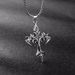 1PCS Retro Flame Cross Pendant Necklace Men's And Women's Long Chain Punk Gothic Fashion Accessories_maomaolike.com