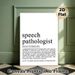 Speech Pathologist Definition Painting Poster, Minimalist Typographic Text Poster, Meaningful Tribute To Speech Professionals, Ideal For Clinic And_maomaolike.com