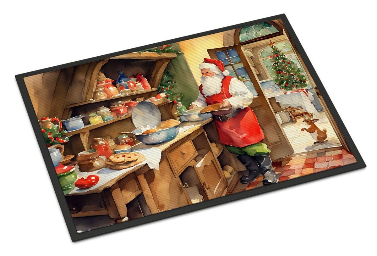 Cookies With Santa Claus Doormat Front Door Mat Indoor Outdoor Rugs For Entryway, Non Slip Washable Low Pile, 24H X 36W_maomaolike.com