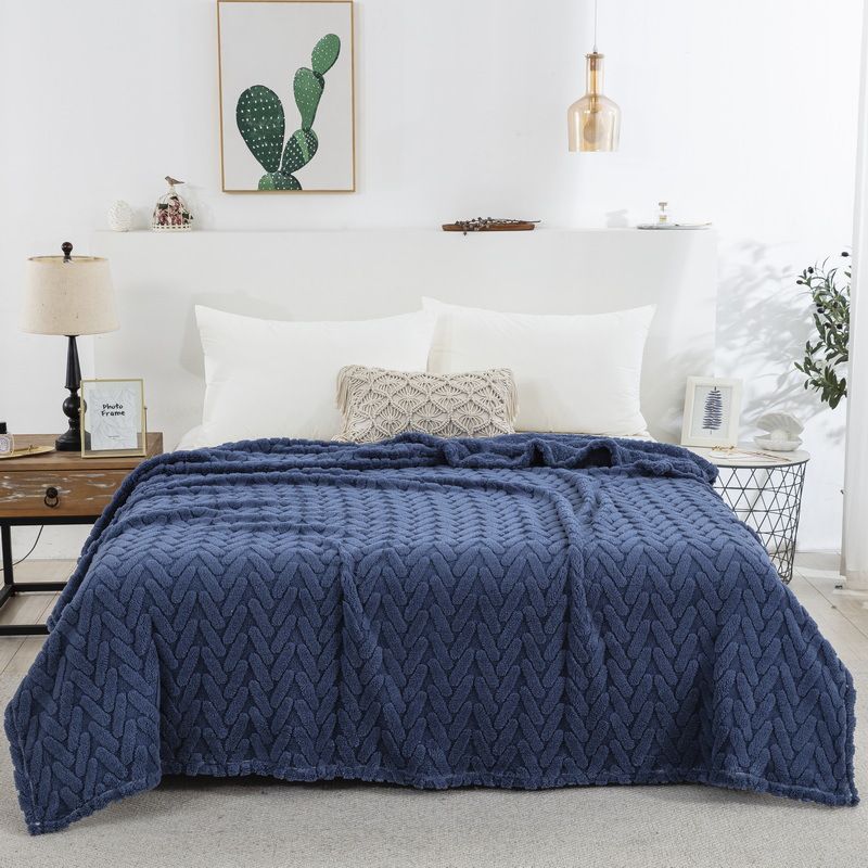 Autumn Winter New Single Layer Double-Sided Jacquard Taffeta Soft Cotton Multi-Functional Nap Blanket_maomaolike.com