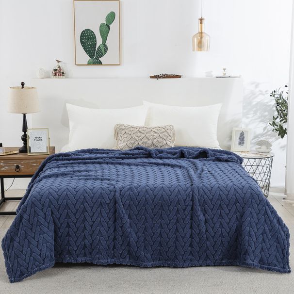 Autumn Winter New Single Layer Double-Sided Jacquard Taffeta Soft Cotton Multi-Functional Nap Blanket_maomaolike.com