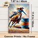 Barrel Racing Cowgirl Painting Poster, Vibrant Dynamic Oil Painting Style Poster, Captures Energetic Western Riding Action, Ideal For Living Room And_maomaolike.com