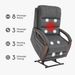Power Lift Recliner Chair For Elderly, Recliner Chair With Massage & Heat, Electric Leather Lift Recliner Chair For Living Room With Side Pocket, Charcoal Gray_maomaolike.com