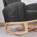 Modern Accent Rocking Chair, With Side Pocket, Upholstered Glider Rocker, Living Room Lounge Chair With High Backrest (Black,teddy)_maomaolike.com