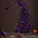 6 Ft Hinged Fraser Fir Artificial Fir Bent Top Christmas Tree, Bendable Grinch Style Christmas Tree Holiday Decoration W/1,080 Lush Branch Tips, 250 LED Lights_maomaolike.com