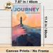 Inspirational Journey Painting Poster, Vibrant Stained-Glass Style Mountain & Figure Scene Poster, Motivational Quote Decor Ideal For Home Office_maomaolike.com