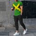 Men's Clothing casual short-sleeved suit 3D digital printing color stripes fashion short-sleeved trousers suit_maomaolike.com