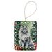 Nebelung Cat By The Christmas Tree Porcelain Ornament Christmas Tree Hanging Decorations For Home Christmas Holiday, Rectangle, Gift, Multicolor_maomaolike.com