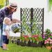 Set Of 2 PE Rattan Raised Garden Bed Reinforced PP Material 32 Watering With Trellis Planter Box For Climbing Plants_maomaolike.com