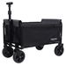 All-in-One Convertible Folding Camping Wagon Cart: Bench Seat, Storage Compartment & Included Dog Tether, Black/Gray_maomaolike.com