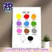 Maori Color Chart Painting Poster, Bright Rounded Color Swatch Poster, Practical Tool For Learning Maori Color Terms, Ideal For Language Learning_maomaolike.com