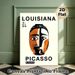 Picasso Abstract Cubist Face Painting Poster, Bold Color-blocked Art Exhibition Poster, Stylish Modern Art Decor Ideal For Living Room, Studio Wall_maomaolike.com