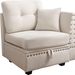 Vintage Modular Sectional Sofa, Convertible Multiple Combination Sofa Couch With Storage, Memory Foam, Vintage Copper Nail Modular Sectionals L-Row Module Beige (1 Side Stool)_maomaolike.com