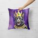 Black German Shepherd King Of Mardi Gras Throw Pillow Machine Washable, Indoor Outdoor Decorative Pillow For Couch, Bed Or Patio, 18Hx18W_maomaolike.com