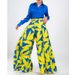 Women's Clothing new loose large size temperament printed shirt top wide-leg pants suit_maomaolike.com