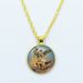 1pcs 25mm Glass Gem Necklace Archangel St.Michael Protect Me Saint Shield Protection Charm Russian Orhodox Pendant_maomaolike.com