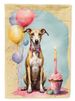 Whippet Happy Birthday House Flag Large Porch Sleeve Pole Decorative Outside Yard Banner Artwork Wall Hanging, Polyester, House Size, Multicolor_maomaolike.com
