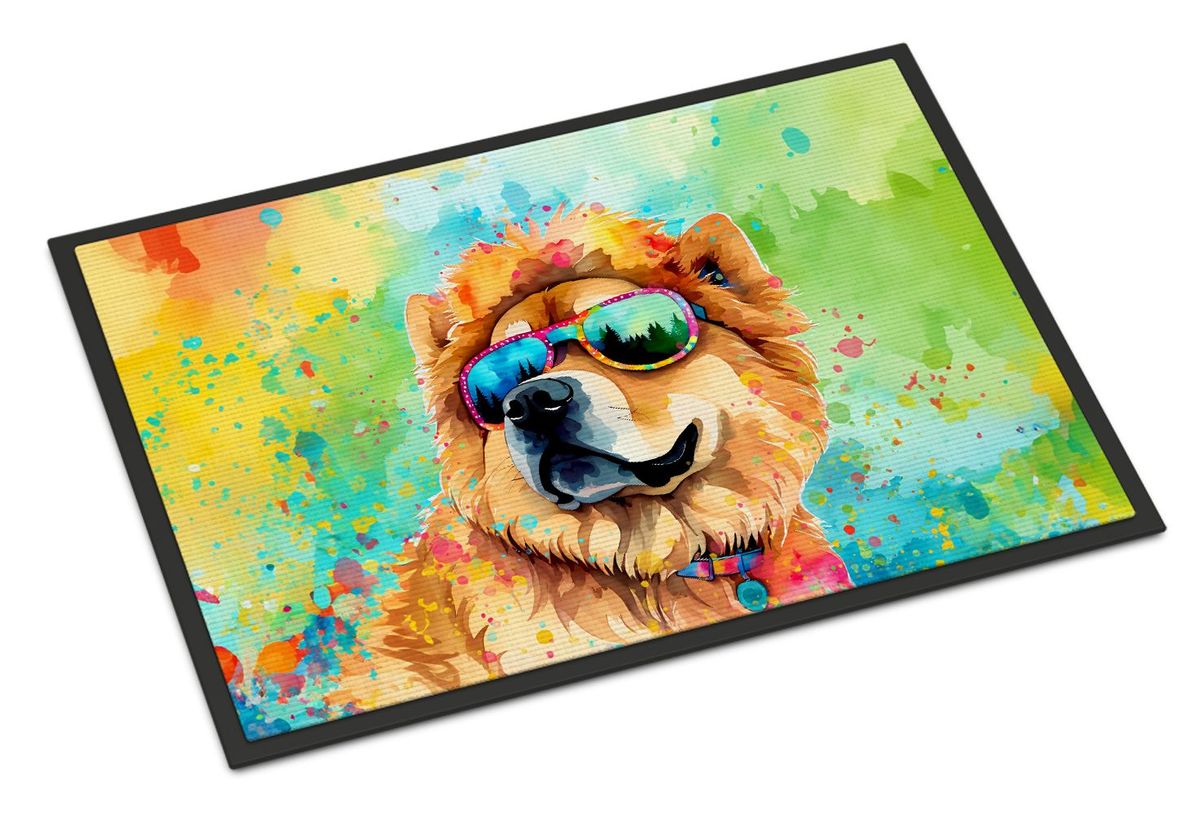 Chow Chow Hippie Dawg Doormat Front Door Mat Indoor Outdoor Rugs For Entryway, Non Slip Washable Low Pile, 24H X 36W_maomaolike.com