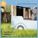 Kids Wooden Sandbox With Canopy With Bench Seats, Bottom Liner, Drawing Board, Planting Boxes For Backyard, Garden, Blue_maomaolike.com