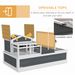3-Room Tortoise Habitat House W/ Balcony & 2 Stories, 44" X 25.5" X 23", Gray_maomaolike.com