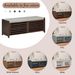 Distressed Shutter Storage Bench With Acacia Veneer For Retro Charm For Living Room,Entryway_maomaolike.com