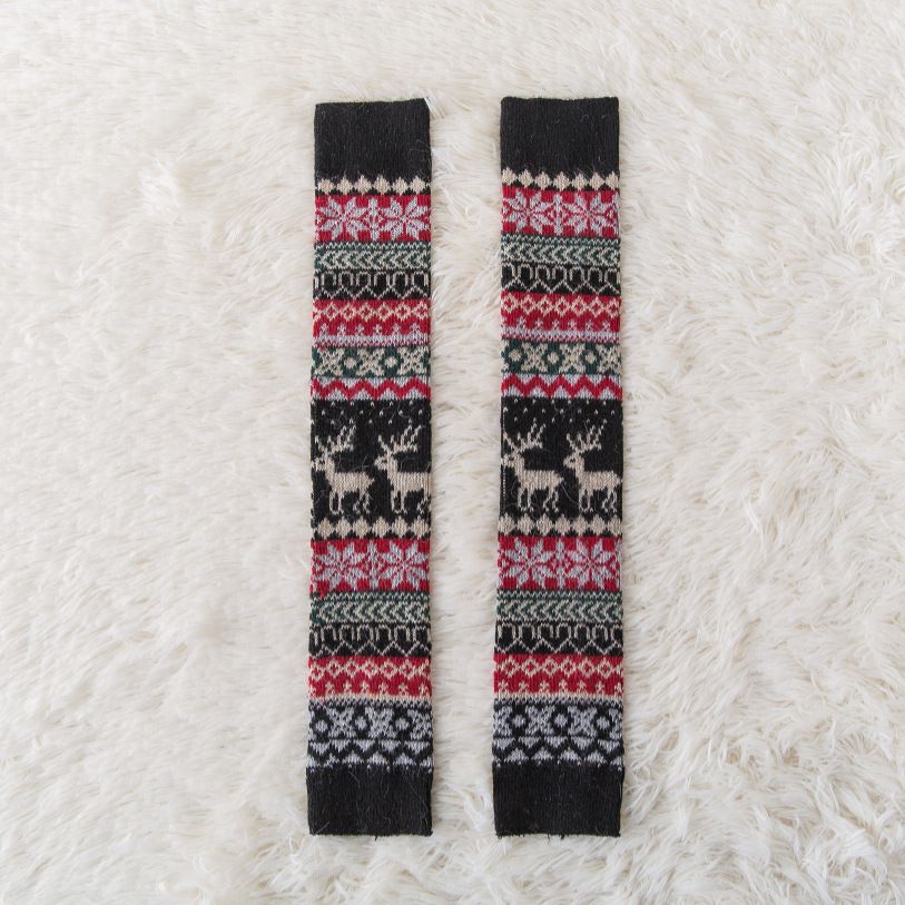 Deer snowflake stockings over the knee high socks leg warmers Rabbit wool warm socks Pile socks JK tide socks women_maomaolike.com