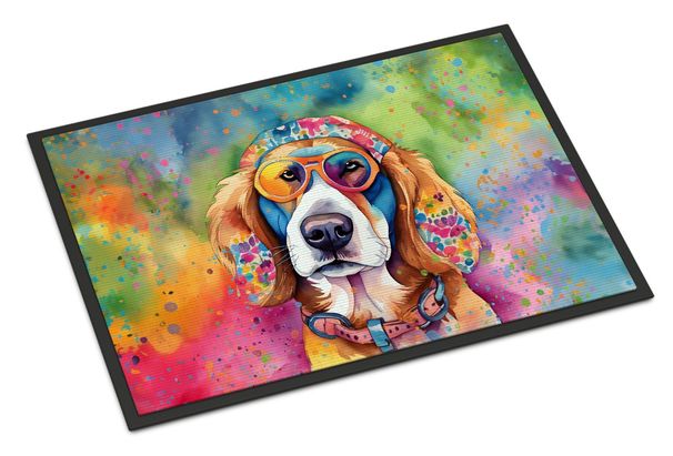 Hippie Dawg Doormat Front Door Mat Indoor Outdoor Rugs For Entryway, Non Slip Washable Low Pile, 24H X 36W_maomaolike.com