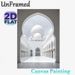 White Mosque Painting Poster, Serene White Islamic Architecture With Flying Doves Poster, Calming Elegant Decor Ideal For Living Room, Prayer Space_maomaolike.com