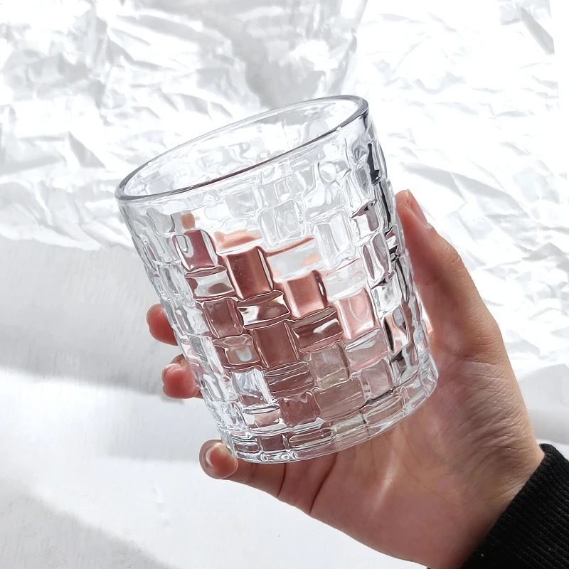 Colorful Color Matching Woven Texture Glass Scandinavian Style Home Decoration Creative Juice Whiskey Cup Wholesale_maomaolike.com